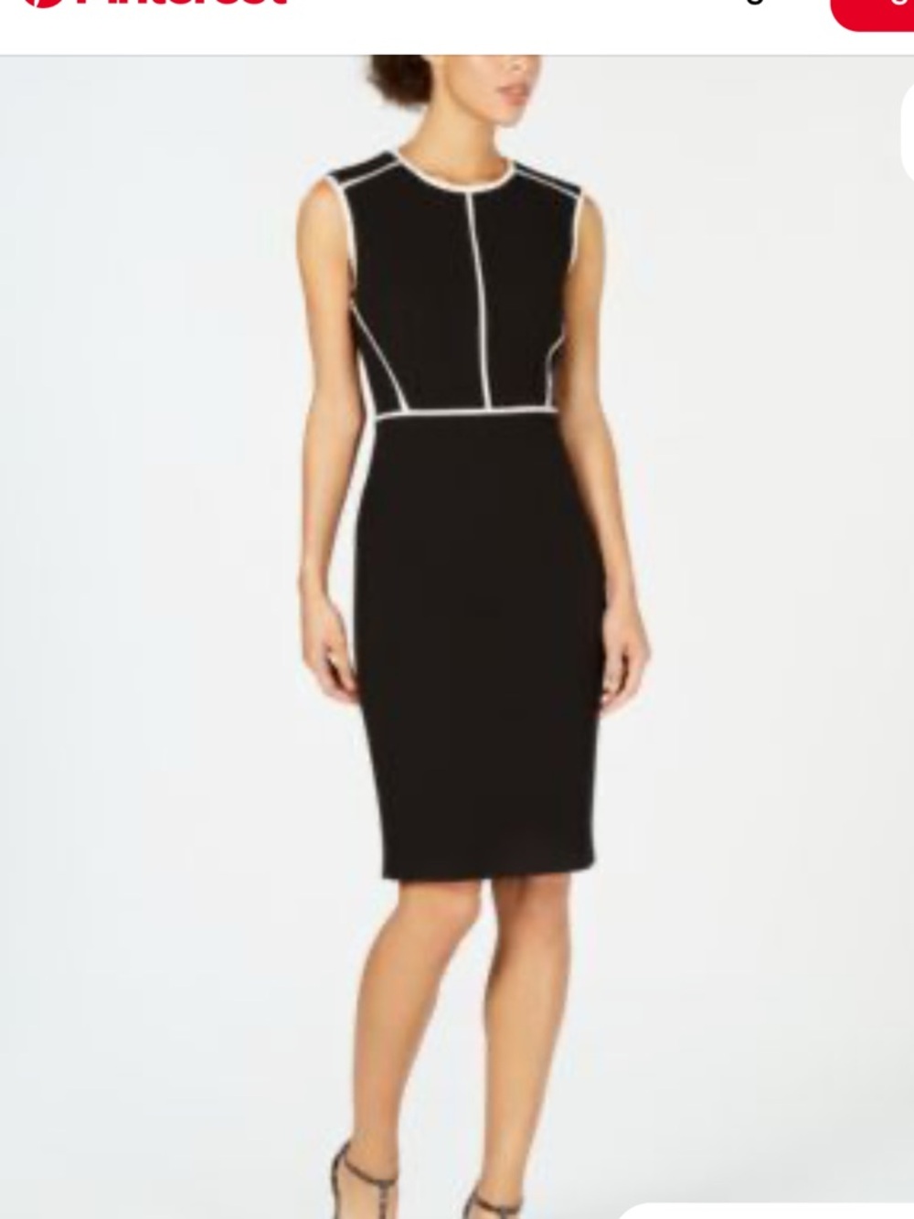 MOVING SALE 🛍️ Calvin Klein Black Dress with White Accents